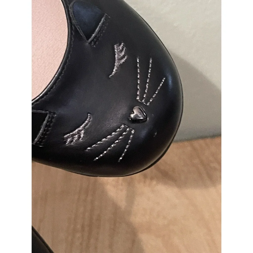 The Children's Place Girl's Closed Toe Black Cat Flats Shoes Mary Jane ~ Size 6